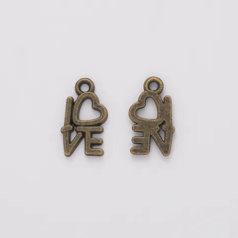 DIY Jewelry Making Alloy LOVE Heart Letter Charms Pendants For Necklace Bracelet Making Vintage Style Women Jewelry Accessories