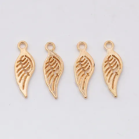 Vintage Zinc Alloy Wing Charms DIY Jewelry Components Antique Gold Silver Rose Gold Feather Pendant For Handmade Necklace Bracelet Crafting Accessories