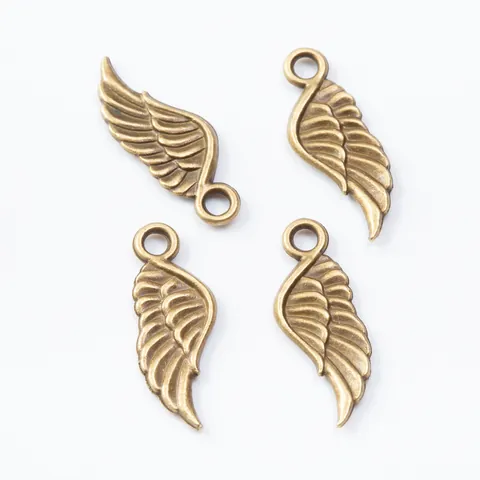 Vintage Zinc Alloy Angel Wing Charms DIY Jewelry Making Accessories For Necklace Bracelet Earrings Gold Silver Bronze Pendants