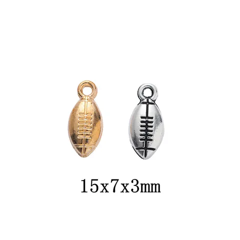 Vintage American Football Rugby Charms Antique Gold Silver Alloy Pendants For DIY Jewelry Making Necklace Accessories