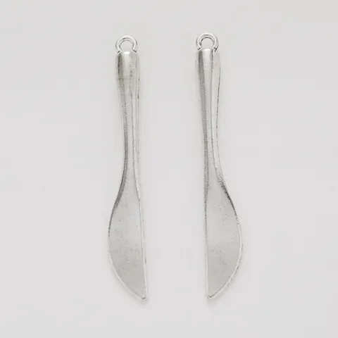 Vintage Alloy Mini Cutlery Pendants For Jewelry Making DIY Antique Silver Finish Spoon Fork Knife Charms Craft Accessories