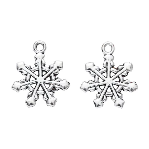 Pendentif Flocon de Neige en Alliage Rétro Pour Fabrication de Bijoux DIY Charms de Noël Électroplaqué Sans Plomb Nickel