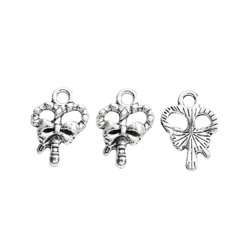 Vintage Alloy Christmas Candy Cane Bowknot Charms For DIY Necklace Bracelet Jewelry Making Antique Bronze Silver Pendants