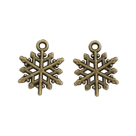 Vintage Zinklegierung Schneeflocke Charms Anhänger Für DIY Schmuckherstellung Zubehör Antik Bronze Silber Gold Roségold Für Weihnachtsgeschenk