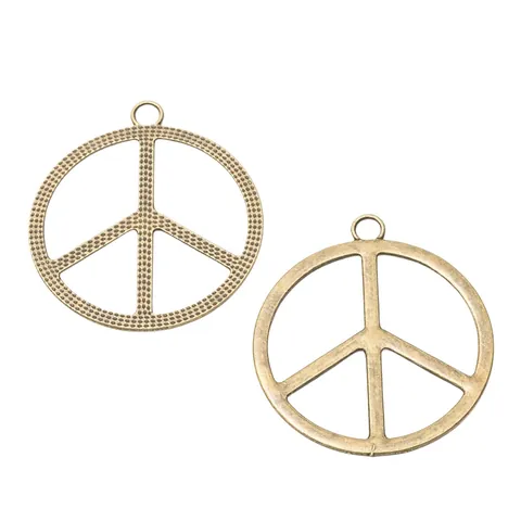 Vintage Alloy Peace Sign Charms Pendants For DIY Jewelry Making Findings Antique Bronze Antique Silver Pendant Accessory