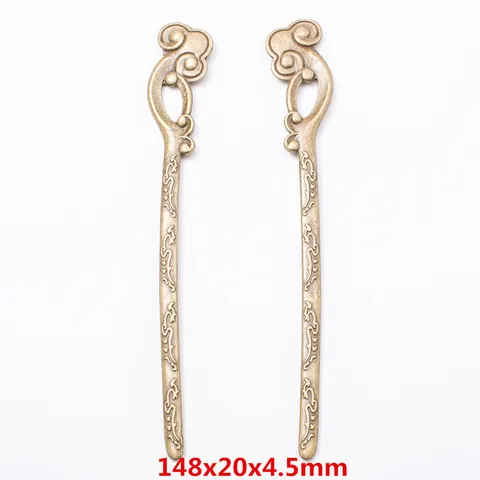 Palillos para el Pelo de Aleación Vintage Diseño Floral de Nube Auspiciosa China Tradicional Bronce Antiguo Horquillas Decorativas para Mujer Hanfu