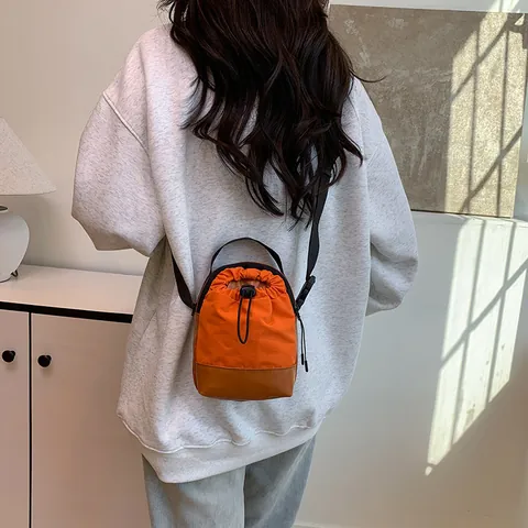 Techwear Καμβάς PU Δερμάτινη Τσάντα Χιαστί Mini Τσάντα Τηλεφώνου Με Κορδόνι Για Άνδρες Γυναίκες Streetwear Casual Μικρή Τσάντα