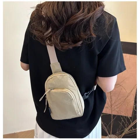 Bolso de Pecho de Nailon Informal para Mujer Bolso de Hombro Multiusos Correa Ajustable Múltiples Bolsillos con Cremallera Riñonera de Moda