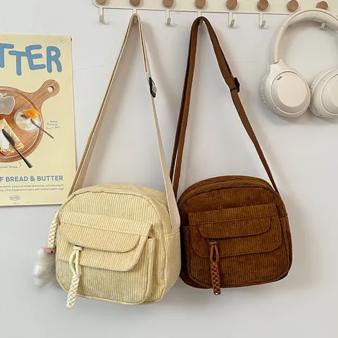 Damen Cord Umhängetasche Einfarbig Crossbody Bag Mini Quadratische Messenger Tasche Mit Verstellbarem Riemen Fronttasche Mode Handtasche