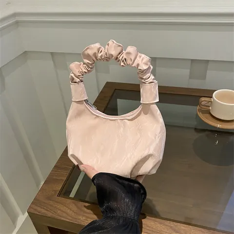 Borsa a Nuvola Arricciata da Donna Borsa a Tracolla Plicsettata in Pelle PU Manico Scrunchie Borsa Hobo Chic per Uso Quotidiano