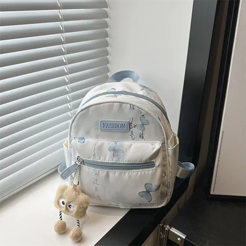 Μόδα Mini Σακίδιο Πλάτης Για Γυναίκες Πεταλούδα Καλλιγραφία Εκτύπωση Ελαφρύ Νάιλον Τσάντα Ταξιδιού Casual Μικρή Τσάντα Δώρο