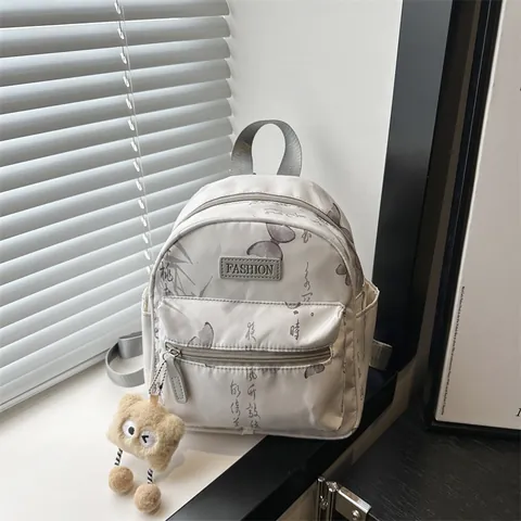 Μόδα Mini Σακίδιο Πλάτης Για Γυναίκες Πεταλούδα Καλλιγραφία Εκτύπωση Ελαφρύ Νάιλον Τσάντα Ταξιδιού Casual Μικρή Τσάντα Δώρο