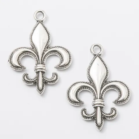 Vintage Alloy Fleur-De-Lis Charms Jewelry Making DIY Necklace Bracelet Accessories Antique Bronze Silver KC Gold Plated