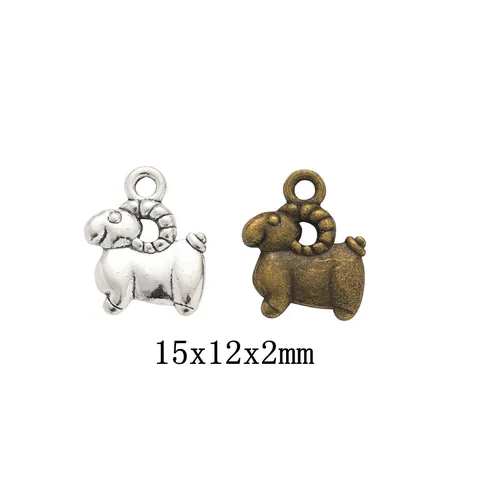 Vintage Zinc Alloy Sheep Pendant Charms For DIY Jewelry Making Antique Bronze Silver Animal Charm Craft Accessories Small Sheep
