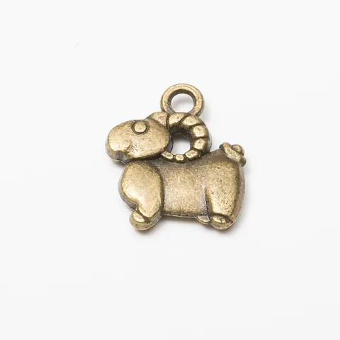 Vintage Zinc Alloy Sheep Pendant Charms For DIY Jewelry Making Antique Bronze Silver Animal Charm Craft Accessories Small Sheep