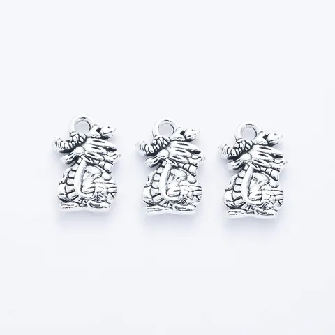 Retro Alloy Dragon Pendants Vintage Chinese Dragon Metal Charms For DIY Necklace Bracelet Jewelry Making Accessories