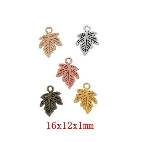 Vintage Alloy Maple Leaf Charms For DIY Jewelry Making Botanical Electroplated Leaf Pendants For Necklace Bracelet Crafting Accessories