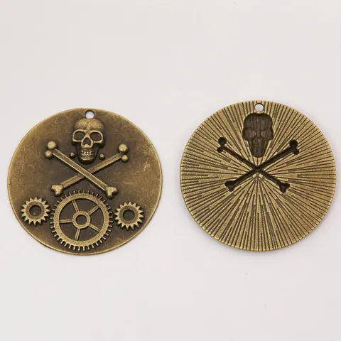 Vintage Steampunk Zinc Alloy Skull Gear Pendant Charms Antique Bronze Silver Gothic DIY Jewelry Making Accessories For Necklace