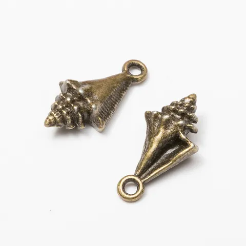 Vintage Alloy Sea Snail Shell Charms For DIY Necklace Bracelet Jewelry Making Antique Bronze Silver Conch Pendant Findings