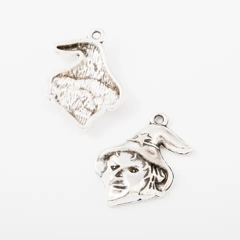 Vintage Alloy Wizard Witch Hat Pendant With Star Design Halloween DIY Jewelry Making Magic Theme Crafting Accessories