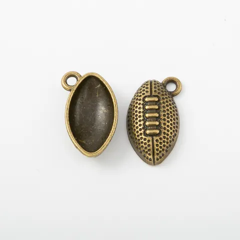 Vintage Alloy American Football Rugby Charms For DIY Jewelry Making Pendants Bracelet Necklace Antique Bronze Silver Gold