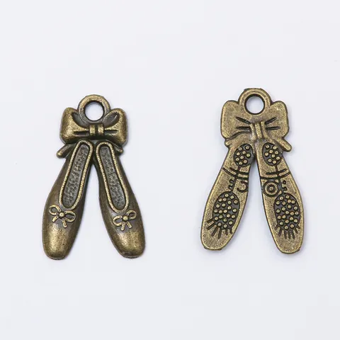 Vintage Legierung Ballettschuhe Charms Mit Schleife Für DIY Schmuckherstellung Halskette Armband Anhänger Zubehör