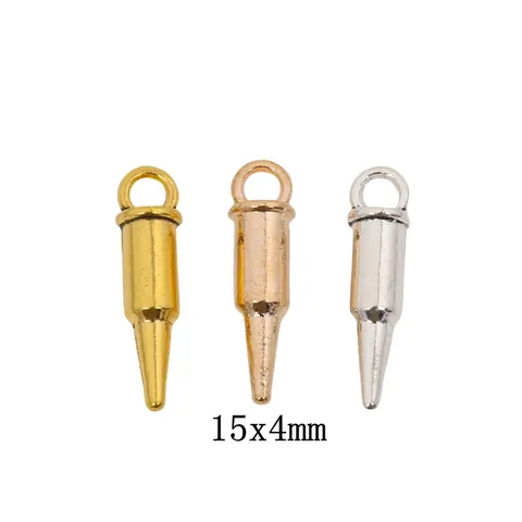 Retro Zinc Alloy Bullet Shape Pendant DIY Jewelry Making Accessories For Necklace Bracelet Ancient Gold Silver KC Gold
