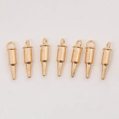 Retro Zinc Alloy Bullet Shape Pendant DIY Jewelry Making Accessories For Necklace Bracelet Ancient Gold Silver KC Gold