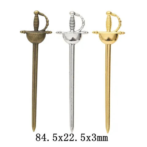 Vintage Alloy Western Sword Pendant Classical Dagger Shape For DIY Jewelry Making Keychain Accessories Craft Finding