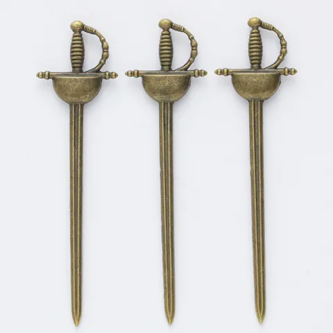 Vintage Alloy Western Sword Pendant Classical Dagger Shape For DIY Jewelry Making Keychain Accessories Craft Finding