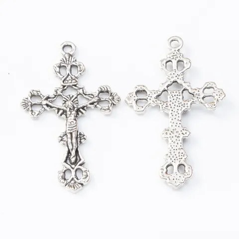 Ciondolo Croce di Gesù in Lega di Zinco Vintage Per Creazione Gioielli Fai da Te Oro Argento Bronzo Antico Accessorio Religioso