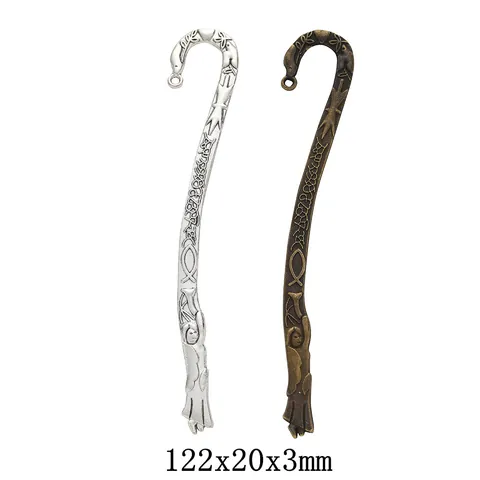 Vintage Zinklegierung Metall Lesezeichen Schäferhaken Für DIY Schmuckherstellung Stern Engel Relief Antik Bronze Silber