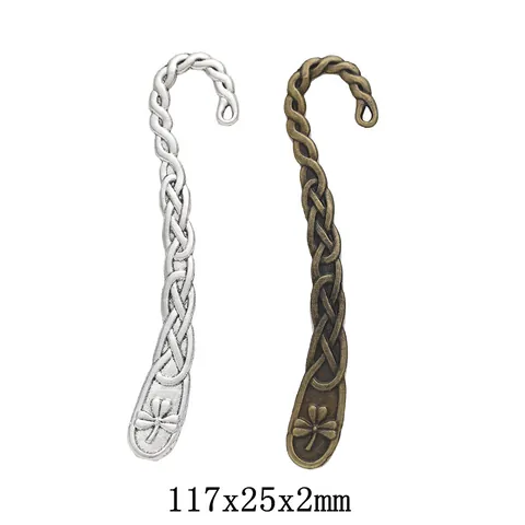 Vintage Zinc Alloy Celtic Knot Bookmark Pendant With Shamrock Four-Leaf Clover Pattern Antique Bronze Silver DIY Jewelry Findings Accessories