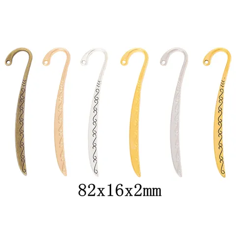 Vintage Legierung Metall Lesezeichen Zubehör Mit Schnörkelmuster Retro Antik Bronze Gold Silber DIY Schmuck Anhänger Haken