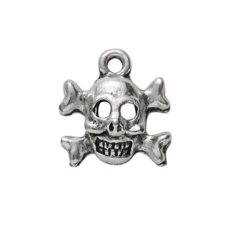 Vintage Zinc Alloy Skull Crossbones Charms Distressed Metallic Pendants For DIY Jewelry Making Necklaces Bracelets Accessory