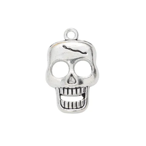 Vintage Zinc Alloy Skull Head Charms Pendants DIY Gothic Jewelry Making Accessory For Necklace Bracelet Halloween Gift