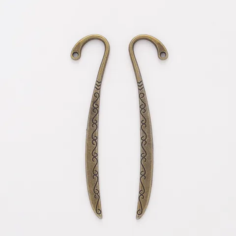 Vintage Legierung Metall Lesezeichen Zubehör Mit Schnörkelmuster Retro Antik Bronze Gold Silber DIY Schmuck Anhänger Haken