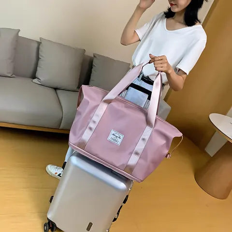 Große Kapazität Reisetasche Wasserdichtes Oxford Gewebe Gym Sporttasche Damen Handtasche Yoga Tote Mit Schuhfach