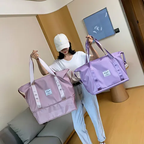 Große Kapazität Reisetasche Wasserdichtes Oxford Gewebe Gym Sporttasche Damen Handtasche Yoga Tote Mit Schuhfach