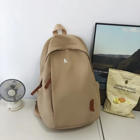 Mochila Minimalista de Nailon de Gran Capacidad para Hombre y Mujer Bolso Escolar para Portátil Color Sólido Mochila de Viaje Streetwear