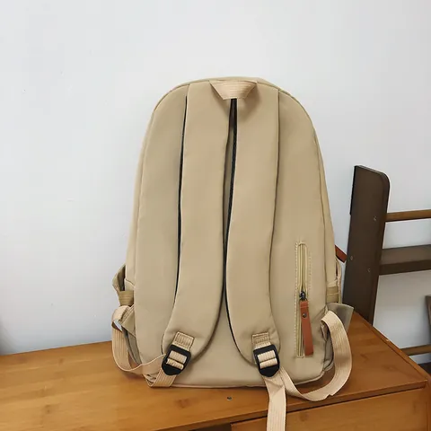 Mochila Minimalista de Nailon de Gran Capacidad para Hombre y Mujer Bolso Escolar para Portátil Color Sólido Mochila de Viaje Streetwear
