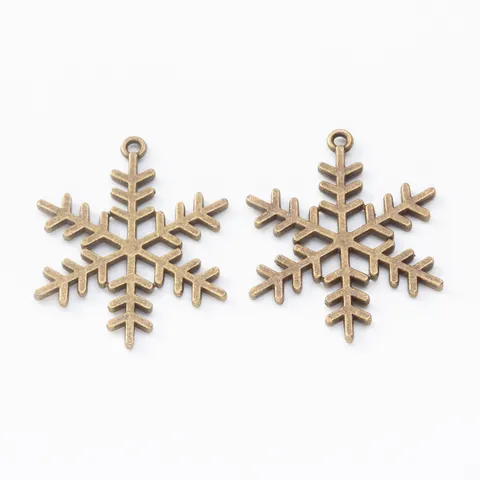 Vintage Zinklegierung Schneeflocke Anhänger Für DIY Schmuckherstellung Zubehör Metall Anhänger Für Halsketten Armbänder Weihnachten Winter Stil
