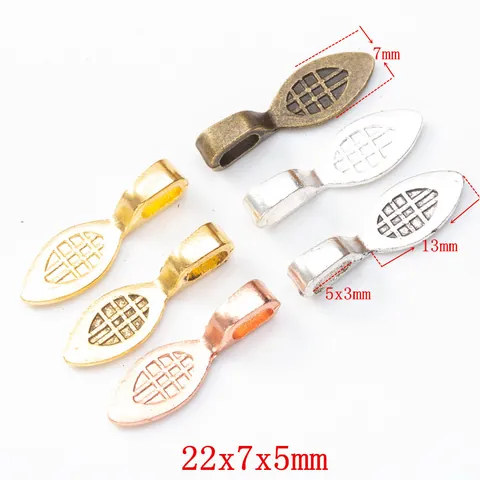 Vintage Zinc Alloy Leaf Shape Bail Connector Shovel Pendant For DIY Jewelry Making Findings Necklace Bracelet Crafts