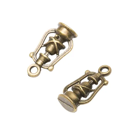 Dijes de Aleación Vintage Lámpara de Queroseno Plata Antigua Bronce Colgantes Lámpara de Aceite Retro para Joyería DIY