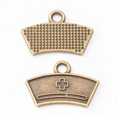 Vintage Zinc Alloy Nurse Hat Charm Cross Pendant Only (Without Chain) For DIY Necklaces Jewelry Making Handcrafted Accessory
