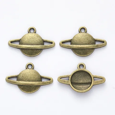 Alloy Saturn Planet Charms For Jewelry Making DIY Antique Bronze Gold Silver Rose Gold Saturn Pendants Craft Findings