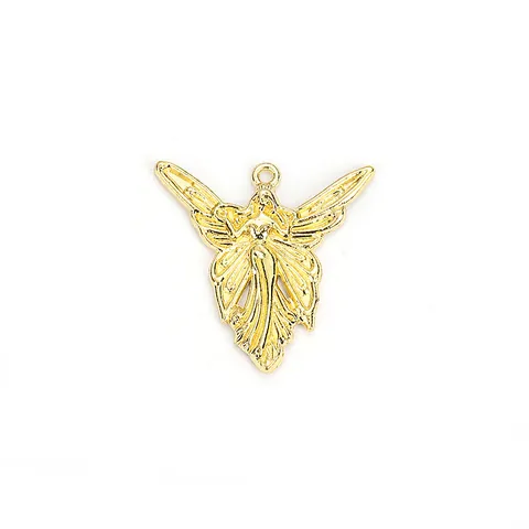 Vintage Zinc Alloy Angel Fairy Charms Hollow Wings Pendants For DIY Jewelry Making Antique Bronze Silver Gold Accessories