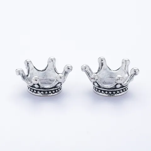 Vintage 3D Mini Crown Alloy Charms For DIY Jewelry Making Retro Metal Crown Beads For Necklace Bracelet Craft Accessories