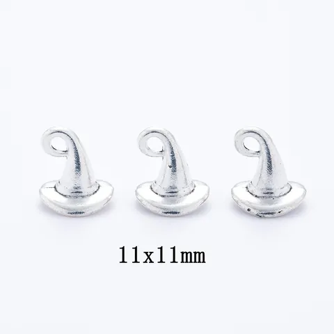 Antique Silver Zinc Alloy Wizard Witch Hat Charms For DIY Jewelry Making Necklaces Bracelets Halloween Decoration Accessory