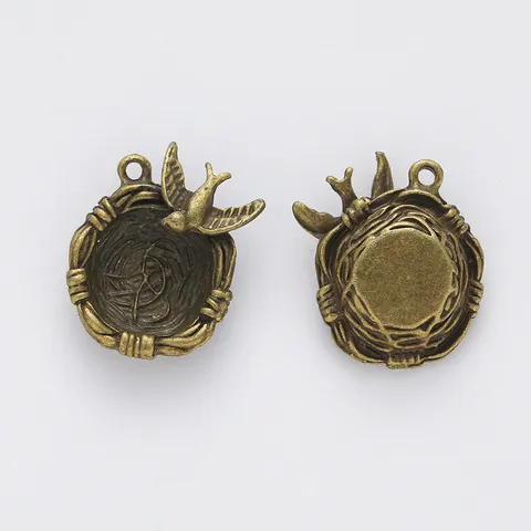 Vintage Zinc Alloy Bird Nest Charms With Bird Pendant For DIY Jewelry Making Necklaces Bracelets Accessories 5 Colors